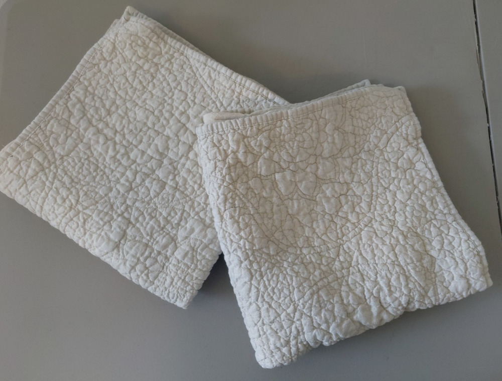 Pottery Barn Linen Washed Pillow Shams 26X26 Flax Taupe Set Of 2 NEW Oatmeal